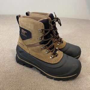 Sorel Snow Boots Mens Size 8 Brown Suede Waterproof Lined Ankle Winter Hiking